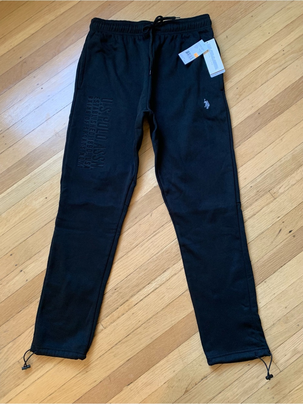 NWT US POLO ASSOCIATION FEEL DRY BLACK JOGGER SWEATPANTS MEN’S SIZE S